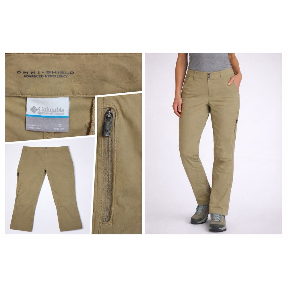 Columbia Pants Womens 12 Omni Shield Repellency Tan Hiking Camping Gorpcore